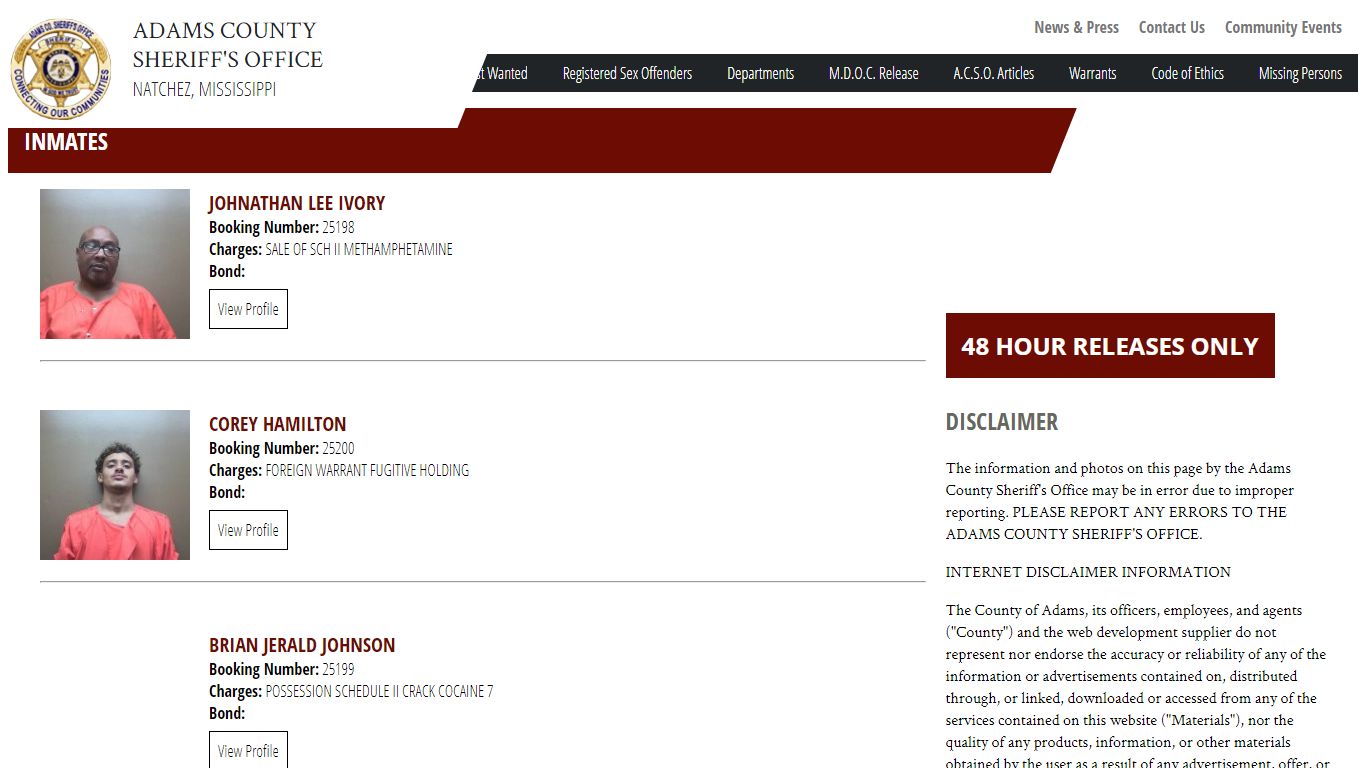 Inmate Roster – Adams County Sheriff's Office